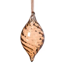 Kersthanger olive - bruin - ø6.5x13 cm