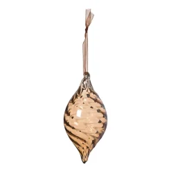 Kersthanger olive - bruin - ø6.5x13 cm