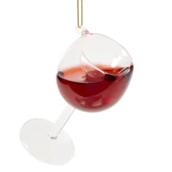 Kersthanger rode wijn - rood - ø4.5x10.5 cm