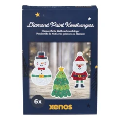 Kersthangers diamond paiting DIY - set van 6