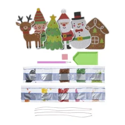 Kersthangers diamond paiting DIY - set van 6
