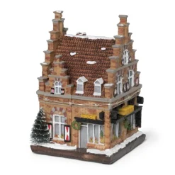 Kersthuis Xenos met licht - 12x7.8x7.8 cm