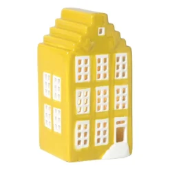 Kersthuisje - geel - 11x5.5x5.5 cm
