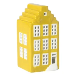 Kersthuisje - geel - 11x5.5x5.5 cm