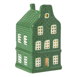 Kersthuisje - groen - 11x5.5x5.5 cm