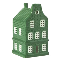 Kersthuisje - groen - 11x5.5x5.5 cm