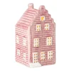 Kersthuisje - roze - 11x5.5x5.5 cm