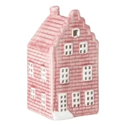 Kersthuisje - roze - 11x5.5x5.5 cm