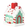 Kersthuisje met sneeuw LED - wit - 11x8x7 cm