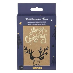 Kerstkaarten box kraft - set van 10