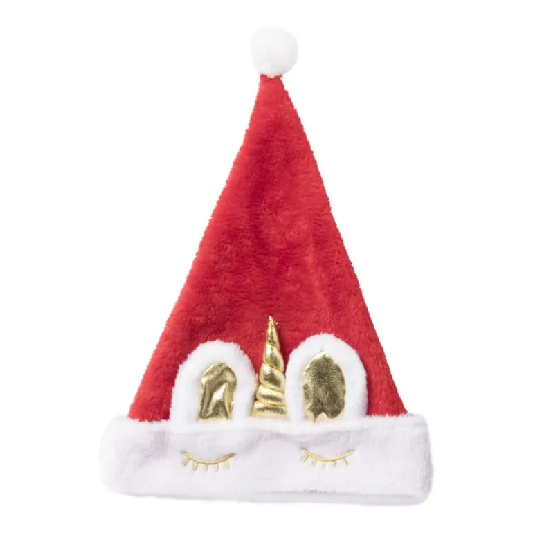 Kerstmuts unicorn - rood