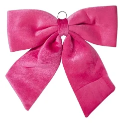 Kerststrik velvet groot - roze - 48x56 cm