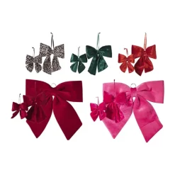 Kerststrik velvet medium - groen - 19x24 cm