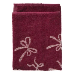 Keukendoek strikjes - bordeauxrood/roze - 50x50 cm