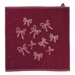 Keukendoek strikjes - bordeauxrood/roze - 50x50 cm