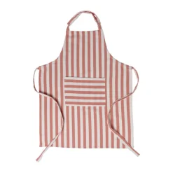 Keukenschort gestreept - oranje/wit - 65x85 cm
