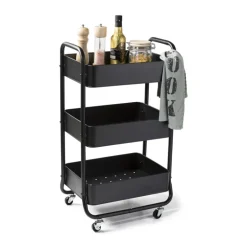 Keukentrolley - zwart - 44x30x78.6 cm