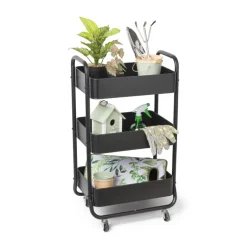 Keukentrolley - zwart - 44x30x78.6 cm