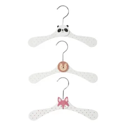 Kinder kledinghanger dieren - wit - set van 3