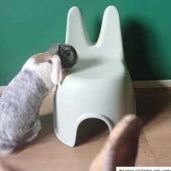 Kinderstoel Babs met konijnenoortjes - groen - 46x40x34 cm