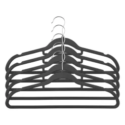 Kledinghanger vilt - zwart - set van 5