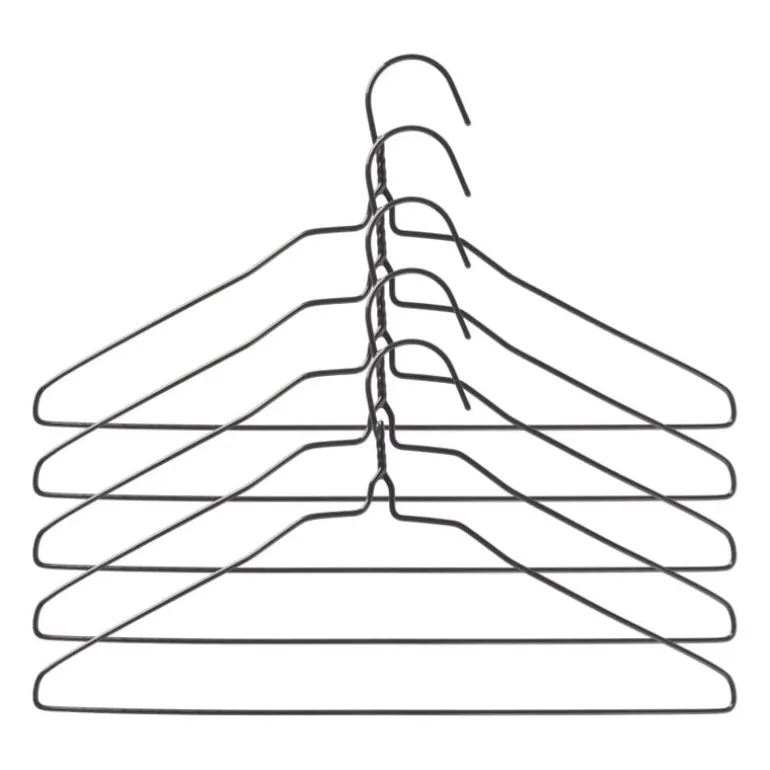 Kledinghangers - zwart - set van 5