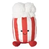 Knuffel popcorn - rood/wit - 19x12 cm