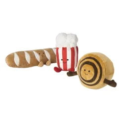 Knuffel popcorn - rood/wit - 19x12 cm