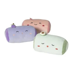 Knuffelkussen kers - roze - ø12x21 cm