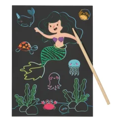 Krasboek zeemeermin - 13x18 cm