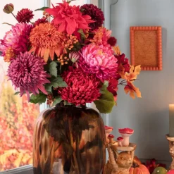 Kunstbloem dahlia - oranje - 75 cm