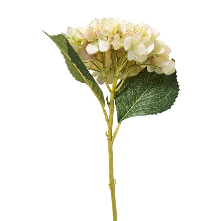 Kunstbloem hortensia - geel - 46 cm