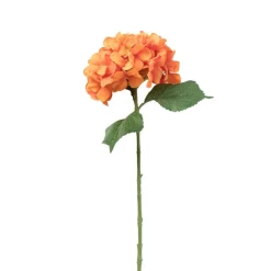 Kunstbloem hortensia - oranje - 63 cm