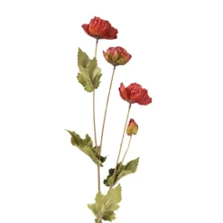 Kunstbloem klaproos - rood - 58 cm