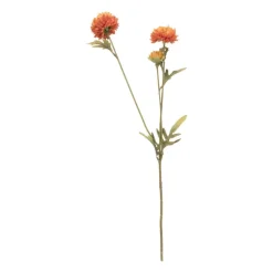 Kunstbloem met 2 chrysanten - oranje - 73 cm