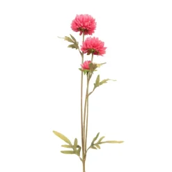 Kunstbloem met 3 chrysanten - fuchsia - 68 cm