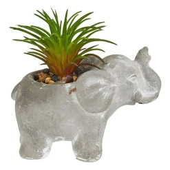 Kunstplantje in olifantje - diverse varianten - 5.5x9x7 cm