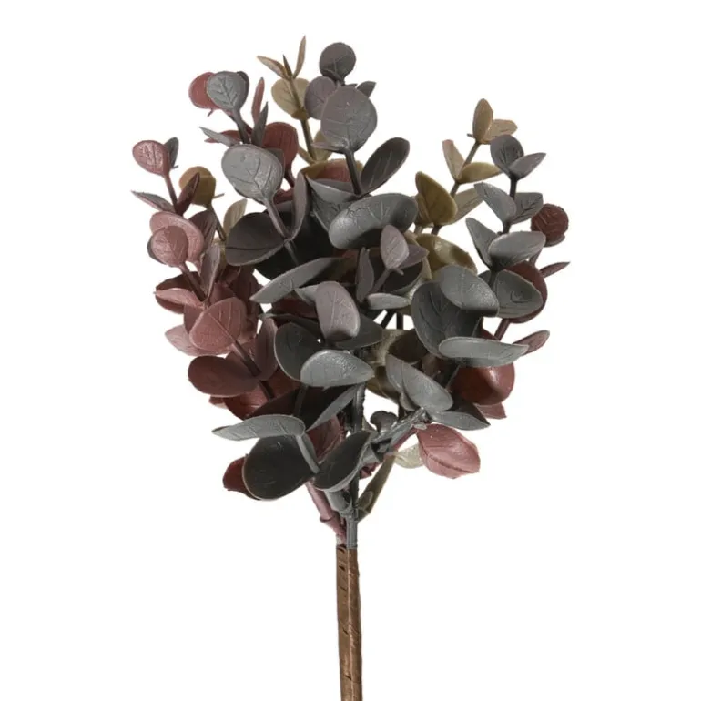 Kunsttak eucalyptus - rood - 23 cm