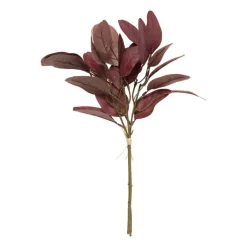 Kunsttak met bladeren - rood - 37 cm