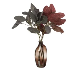 Kunsttak met bladeren - rood - 37 cm