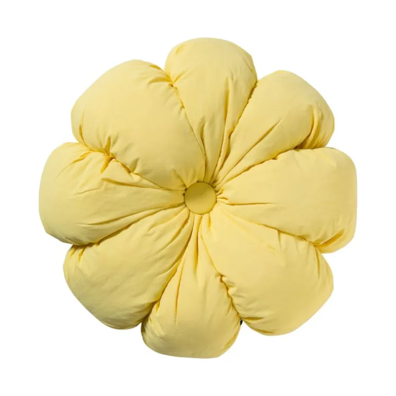 Kussen bloem - geel - ø42 cm