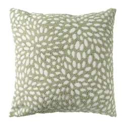 Kussen jacquard - wit/groen - 45X45 cm
