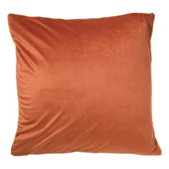 Kussen jacquard bloemen - oranje - 45x45 cm