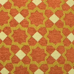 Kussen jacquard bloemen - oranje - 45x45 cm
