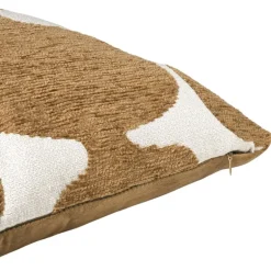 Kussen jacquard organisch - bruin/wit - 45x45 cm