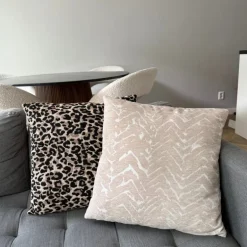 Kussen jacquard zigzag - beige - 45x45 cm