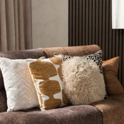 Kussen jacquard zigzag - beige - 45x45 cm