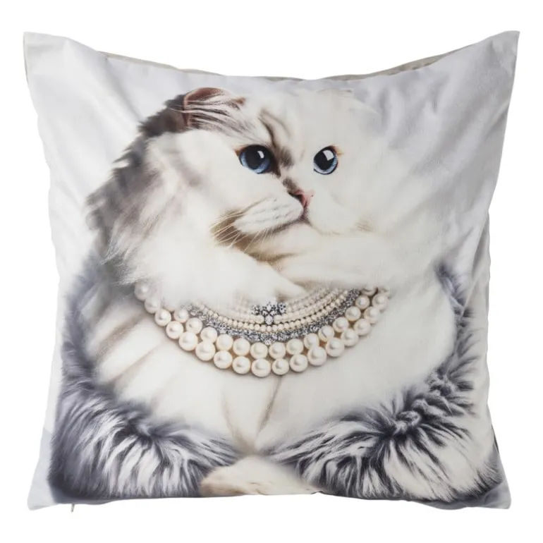 Kussen kat - multikleur - 45x45 cm