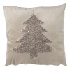 Kussen kertsboom pailet - taupe - 45x45 cm