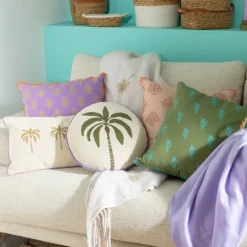 Kussen met print - groen - 45x45 cm